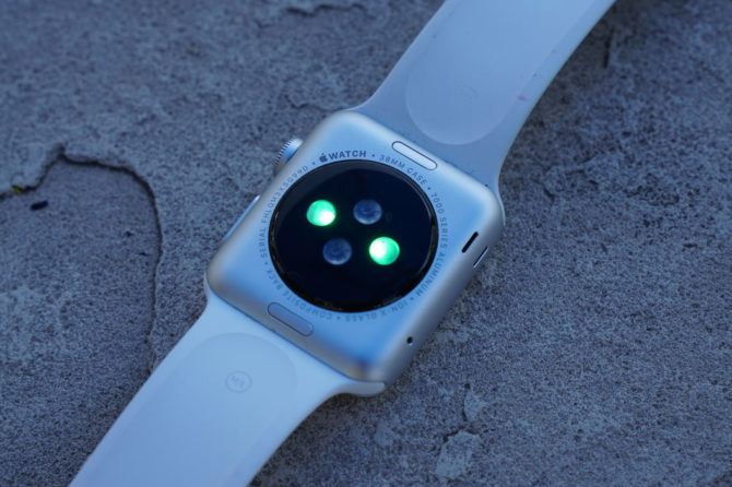 Apple Watch heart rate sensor