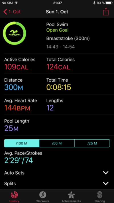 apple watch series 3 swimming